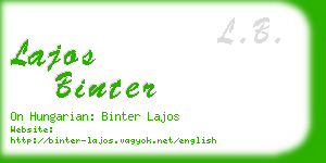 lajos binter business card